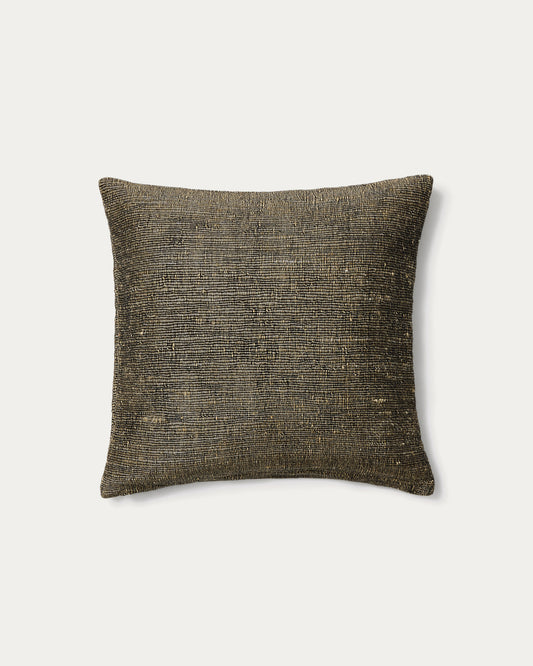 Housse de coussin Machiel en jacquard de viscose vert 50 x 50 cm