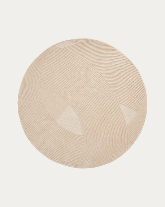 Tapis Domm en laine beige Ø 200 cm