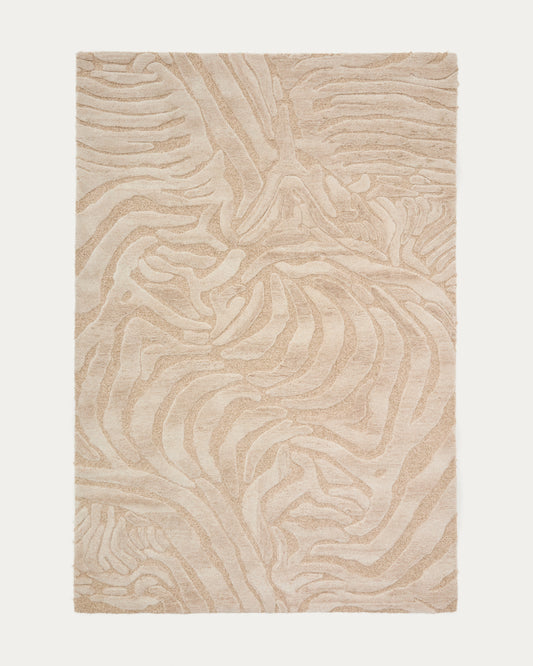 Tapis Tribet en mélange de laine jacquard motif zèbre 200 x 300 cm