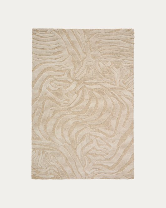 Tapis Tribet en mélange de laine jacquard motif zèbre 160 x 230 cm