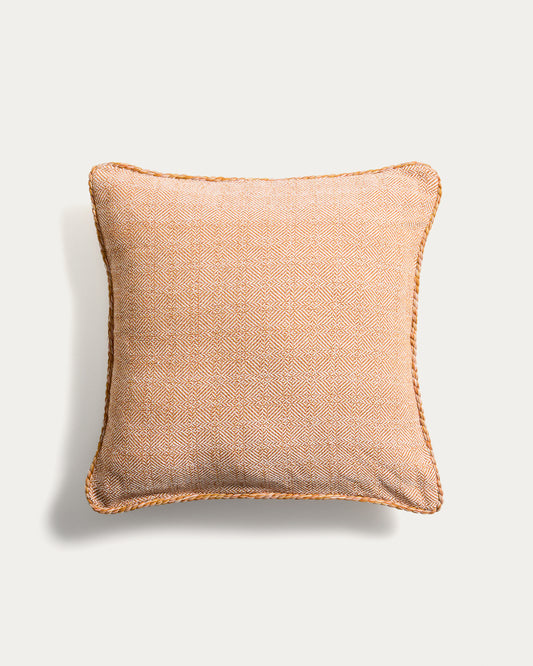 Housse de coussin Filor en coton avec tressage orange 50 x 50 cm