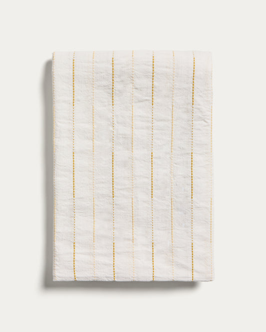 Nappe Anila en coton jacquard jaune 170 x 170 cm