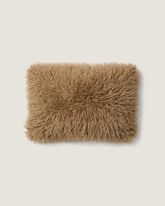 Housse de coussin Akla effet fourrure verte 40 x 60 cm