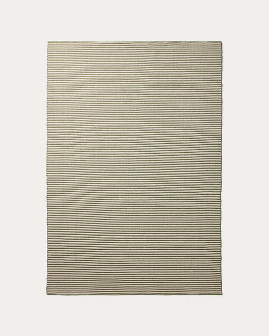 Tapis Ardelia en fibres synthétiques vert et beige 160 x 230 cm