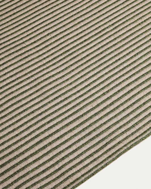 Tapis Ardelia en fibres synthétiques vert et beige 200 x 300 cm