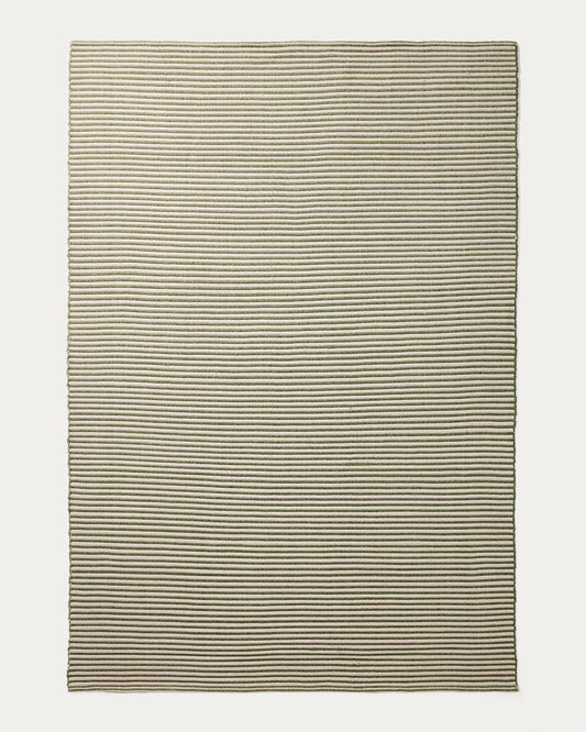 Tapis Ardelia en fibres synthétiques vert et beige 200 x 300 cm
