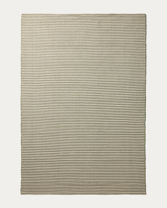 Tapis Ardelia en fibres synthétiques vert et beige 200 x 300 cm