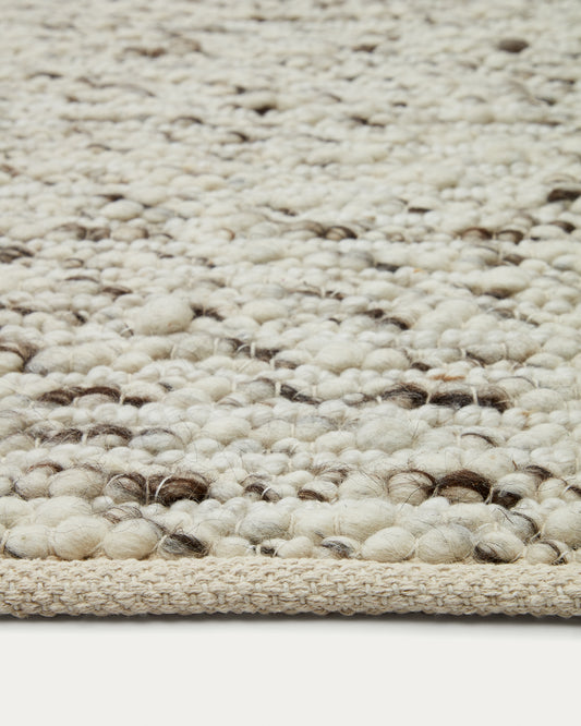 Tapis Manilva en laine et coton marron 200 x 300 cm