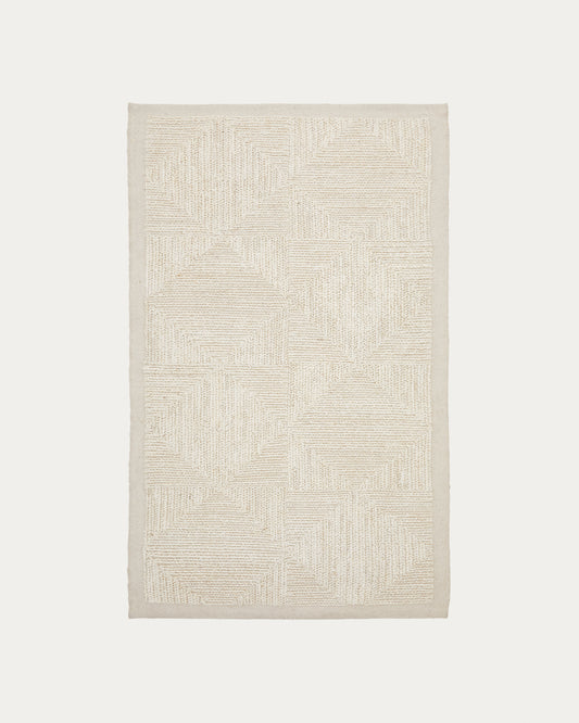 Tapis Sicali en jute blanc 160 x 230 cm