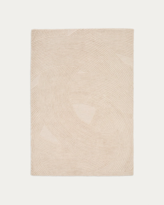 Tapis Domm en laine beige 160 x 230 cm