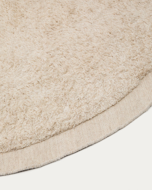 Tapis rond Marely en laine blanc Ø 200 cm