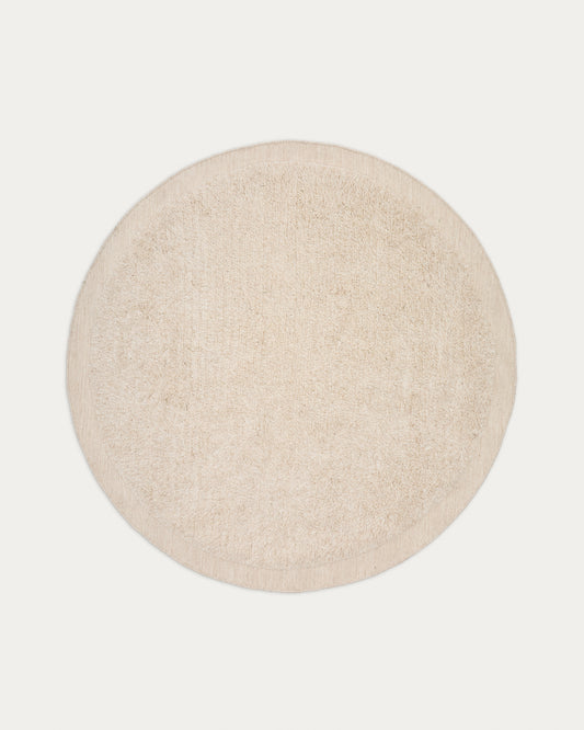 Tapis rond Marely en laine blanc Ø 200 cm