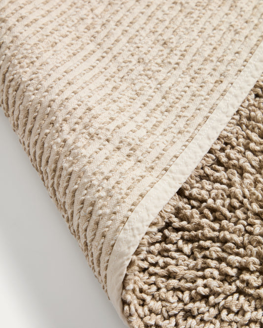 Tapis de bain Aroia bouclette effet mélangé beige 50 x 70 cm