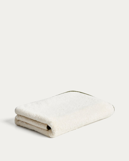 Serviette Sedora 100 % coton avec motif contrasté vert 100 x 150 cm