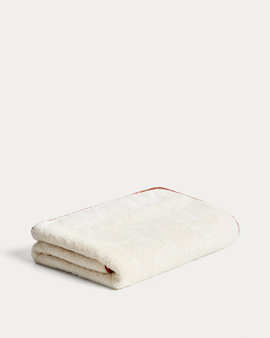 Serviette Sedora 100 % coton avec motif contrasté orange 100 x 150 cm