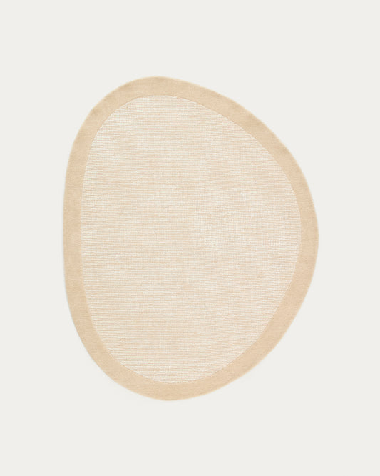 Tapis Ivena en laine et viscose beige 160 x 230 cm