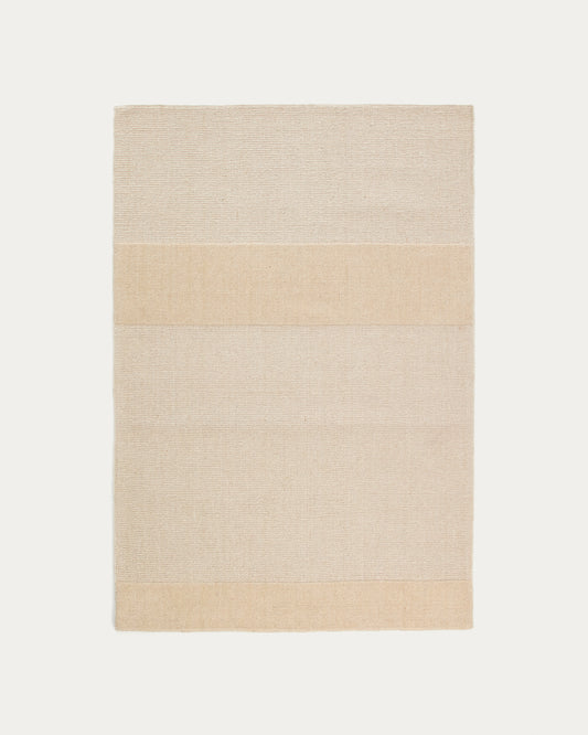 Tapis Esola en laine beige 160 x 230 cm