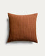 Housse de coussin Tarilo 100 % coton avec plis orange 50 x 50 cm
