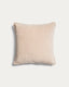 Housse de coussin Ovelin en velours beige et écru 45 x 45 cm