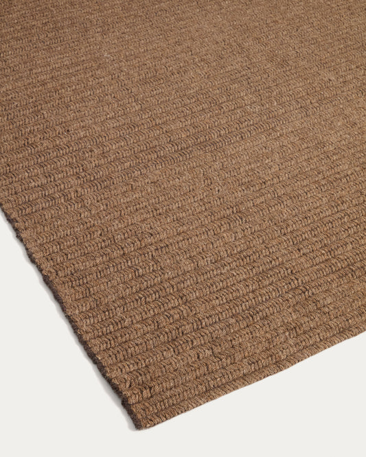 Tapis Imerna en mélange de laine marron 200 x 300 cm