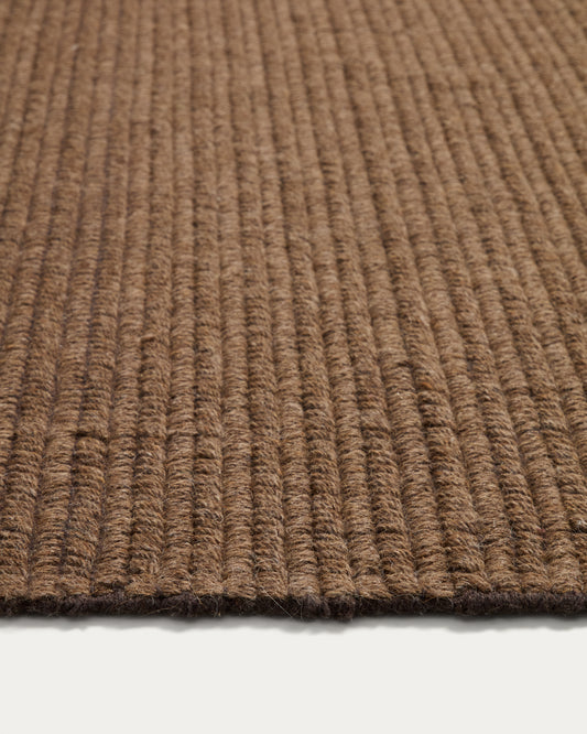 Tapis Imerna en mélange de laine marron 200 x 300 cm