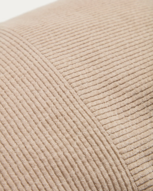 Housse de coussin Seliria en velours côtelé beige 30 x 50 cm