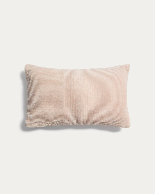 Housse de coussin Seliria en velours côtelé beige 30 x 50 cm