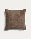 Housse de coussin Olinan en bouclette chinée marron 50 x 50 cm