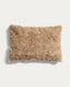 Housse de coussin Seruva en fibres synthétiques effet bouclette beige 40 x 60 cm