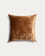 Housse de coussin Caril 100 % coton jacquard velours moutarde 45 x 45 cm
