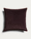 Housse de coussin Niroi 100 % coton velours marron avec détail ruban 60 x 60 cm