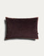 Housse de coussin Niroi 100 % coton velours marron avec détail ruban 40 x 60 cm