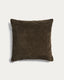 Housse de coussin Seliria en velours côtelé 100 % coton vert 50 x 50 cm