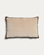 Housse de coussin Niroi 100 % coton velours beige avec détail ruban 40 x 60 cm