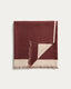 Couverture Orlet en laine réversible grenat et beige 130 x 170 cm