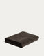 Serviette de bain Lurevi 100 % coton jacquard avec finition velours marron 70 x 140 cm