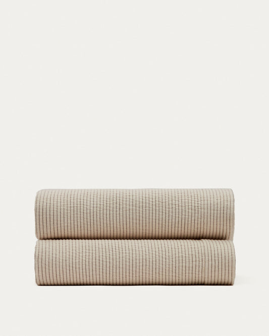 Couvre-lit Bedar 100% coton beige pour lit de 90/135 cm