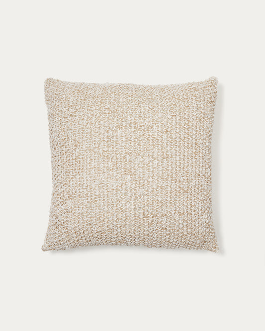 Housse de coussin Sunira en coton et jute naturel 45 x 45 cm