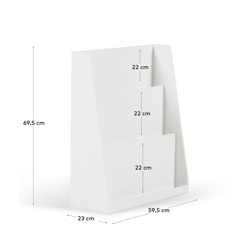 Bibliothèque Adiventina en MDF blanc 59,5 x 69,5 cm