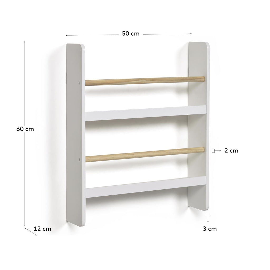 Etagère Gopi en bois de pin finition naturelle et blanche 50 x 60 cm