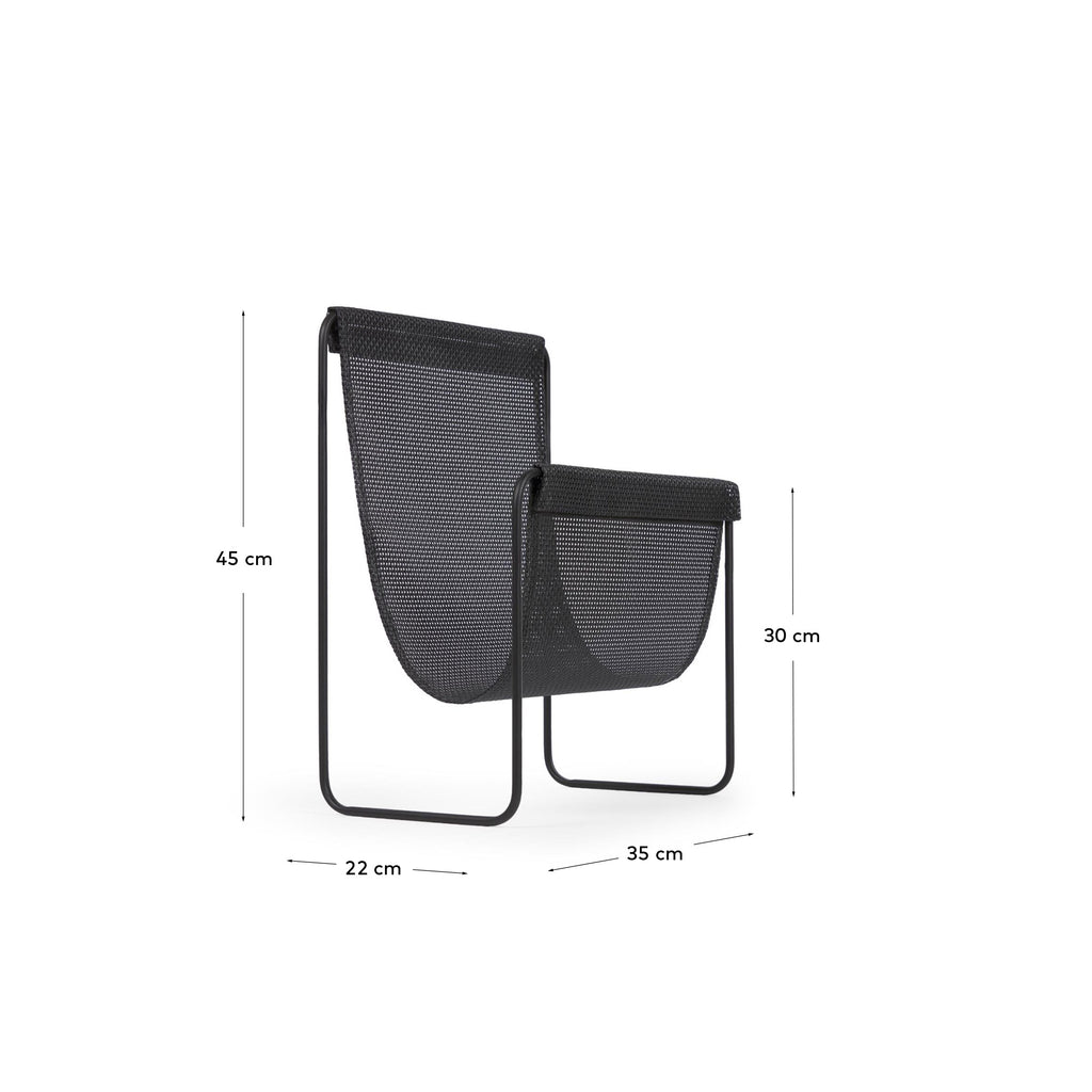 Porte-revues Siana noir et métal noir