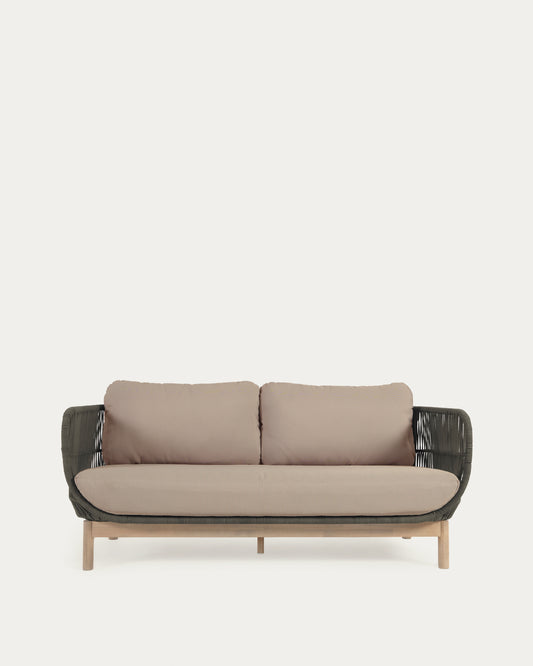 Canapé Catalina 3 places en corde verte et bois d'acacia 170 cm FSC