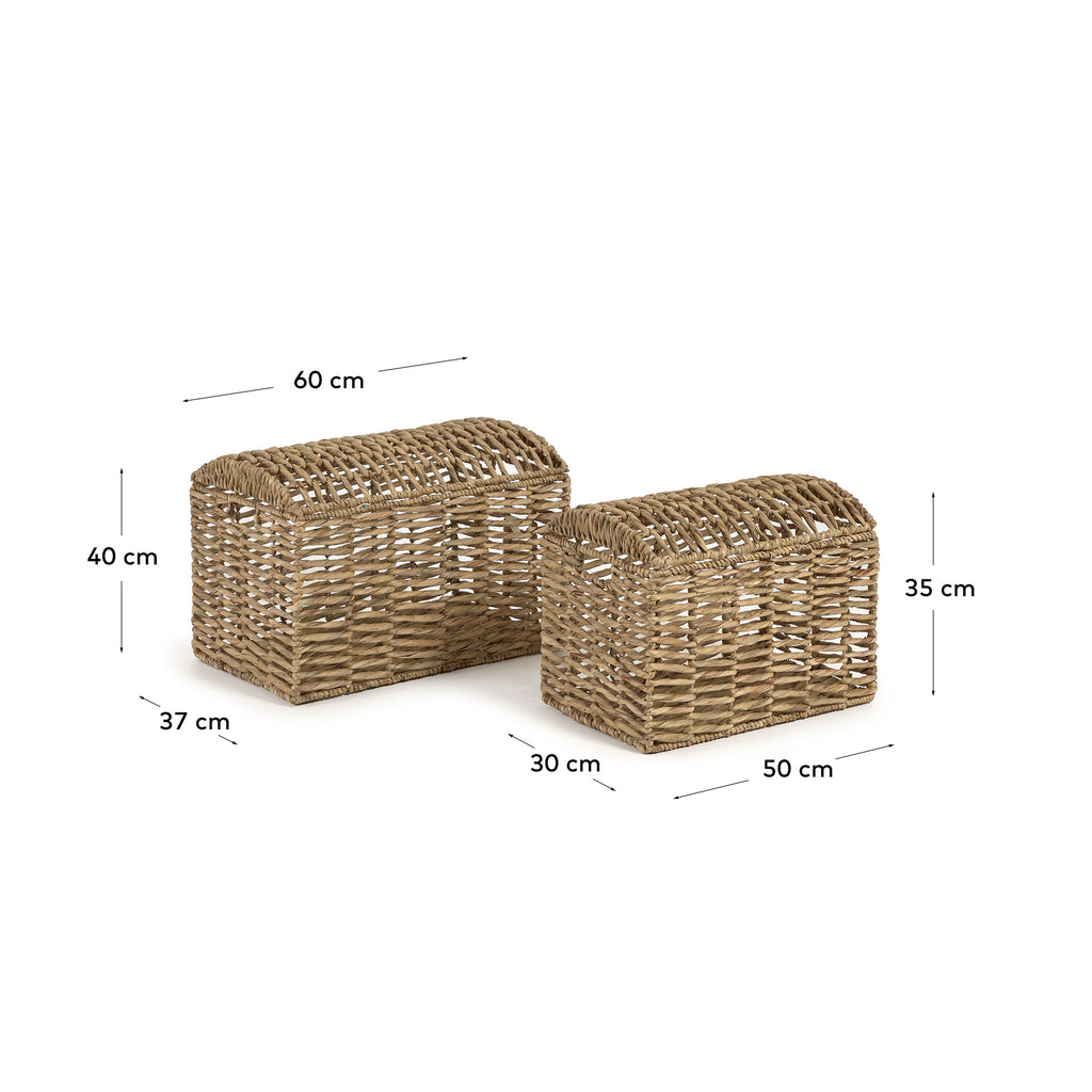 Lot Xuliana de 2 malles en fibres naturelles finition naturelle